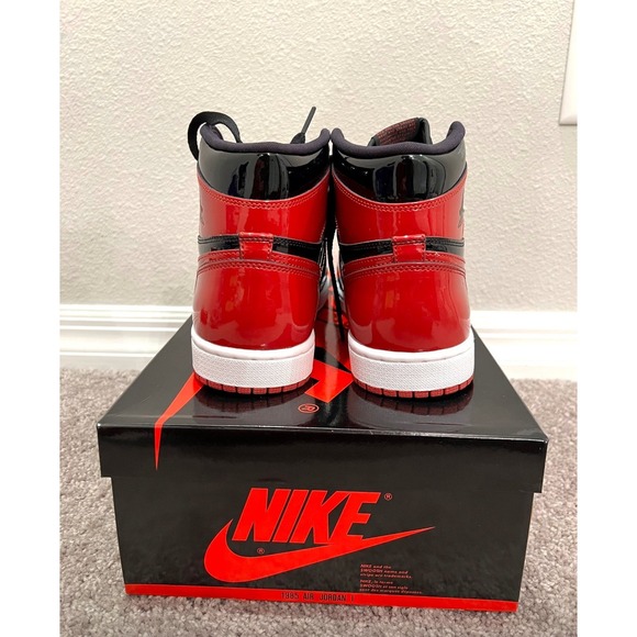 Jordan 1 Retro OG High Patent Bred - Men Size 8.5 / Women's 10 - Picture 4 of 5